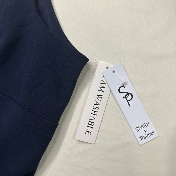 😍 SHELBY &  PALMER Fitted navy and white dress NWT Size 14 - Picture 3 of 6